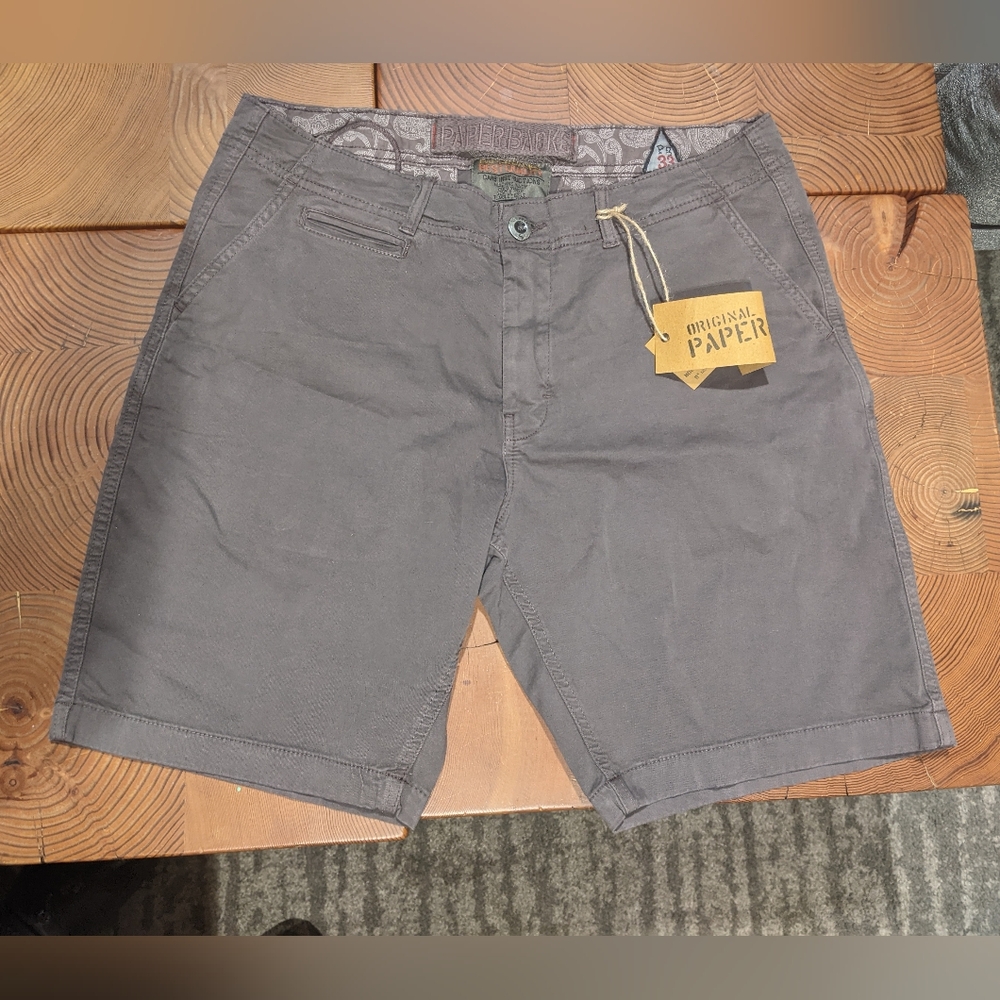 NWT! Original Paperbacks - Walden Chino Shorts 9" Inseam | Gray Charcoal | 33